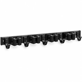 Wall-Mounted Broom and Mop Holder – 4 Slots and 5 Hooks for Garage, Garden Tool and Home Organization