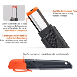 SHARPAL 129N Afilador de cuchillas multiusos para herramientas de jardín para cuchillo, podadoras, tijeras de seto, tijeras, hacha, machete, cuchilla de cortacésped