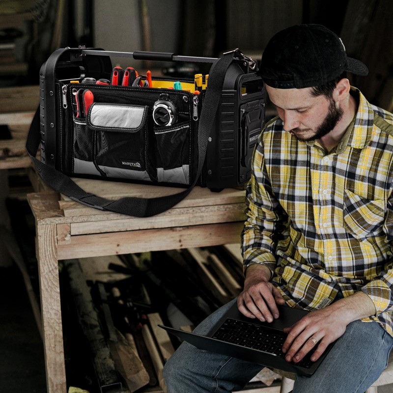 MARUTAI 24'' Large Tool Tote Bag, Open Top Tool Bag,