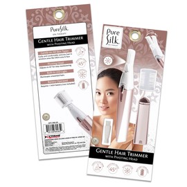 Pure Silk Hair Trimmer for Woman, Pivoting Head Adjustable Hair Trimmer for Women, Personal Shaver Grooming Tool, LED Light, Precision Grooming for Face, Bikini, and Delicate Areas, Battery Powered