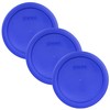 Pyrex 7201-PC 4-Cup Cadet Blue Food Storage Replacement Lid (3-Pack)