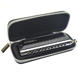 Chromatic Harmonica Forerunner 2.0,12 Hole 48 Tone Mouth Organ Harmonica without Valve,Transparent ABS Comb,for Player, Beginner,Adults (Forerunner 2.0 1248)