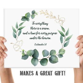 Ecclesiastes 3:1"To Everything There is a Season." Bible Verse Wall Print- Unframed 11 x 14 Color Print - Inspirational Gift for Family & Friends