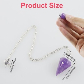 3pcs Kristalle Pendel Amethyst Rosenquarz Klarer Quarz Pendel für Weissagung Wünschelrute Pendel Kristall Edelsteine Kegel Anhänger Reiki Wicca Witchcraft Supplies