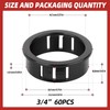 QCDENG 60PCS 3/4" Round Cable Snap Bushing Grommet, Black Snap