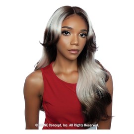 Mane Concept Red Carpet HD Lace Front Wig Glueless Curtain Bang 4" Deep Part RCTD212 Blaire (Dark Brown 2)