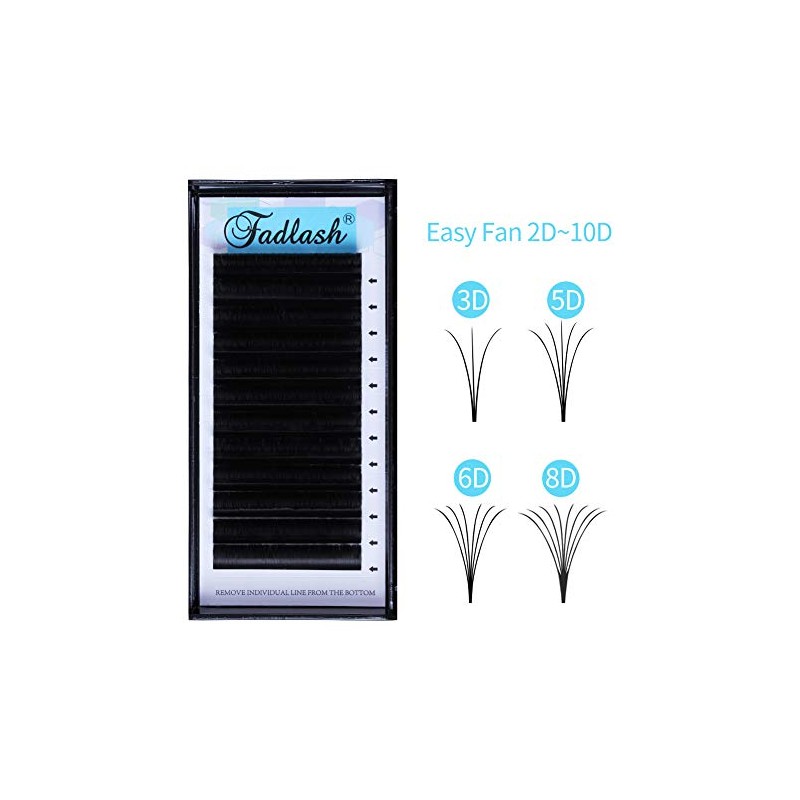 FADLASH Volume Lash Extensions, DD Curl 16mm Easy Fan Volume