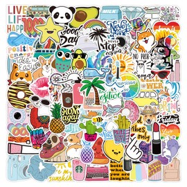 FMOST Stickers for Water Bottles, 100pcs Refreshing Vinyl Waterproof Stickers for Laptop, Water Bottles, Bumper,Computer, Phone, Stickers and Decals