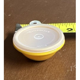Tupperware Vintage Tupperware Keychain Mini Yellow Plastic Bowl w Lid  1307-8 New NOS