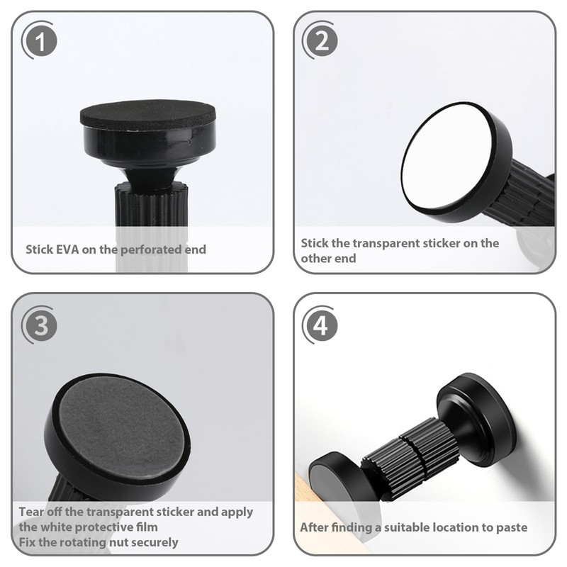 NIYATA 2 Pcs Headboard Stoppers Bed Wall Stoppers, Adjustable Threaded