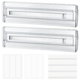 2 Pcs Adjustable Drawer Dividers, 11.3-20" Expandable Drawer Divider Organisers, Drawer Organisers Dividers, Clear Plastic Drawer Organiser Divider for Kitchen Bedroom Office Desk Drawer Clothes