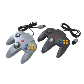 New Icelily 2 Packs Classic 64 Wired Controller Joystick for N64 Video Game System N64 Console (Black & Grey)