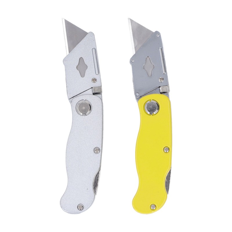 2 Pcs Folding Utility Knife Aluminum Alloy Industrial Grade Outdoor
