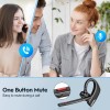 New bee Bluetooth Headset Wireless Earpiece for 1 PACK Black