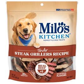 Milo's Kitchen Homestyle Dog Treats, Steak Grillers, 10 Ounce, High Protein, No Artificial Flavors