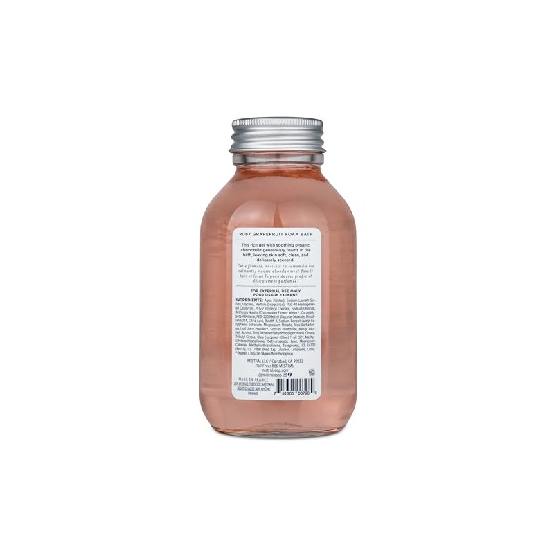 Mistral Ruby Grapefruit Foam Bath, Organic Chamomile, 8.4 fl oz