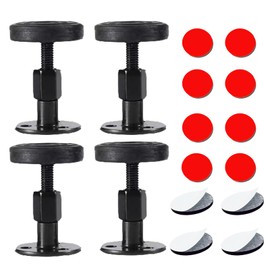 Bedrostarry Anti-Vibration Furniture Fall Proof Metal Fixing Support Rods, Furniture Gap Filler Rods, Adjustable Length Reinforcement Bars for Furniture and Closets, Set of 4 Black Fixing Bars (1