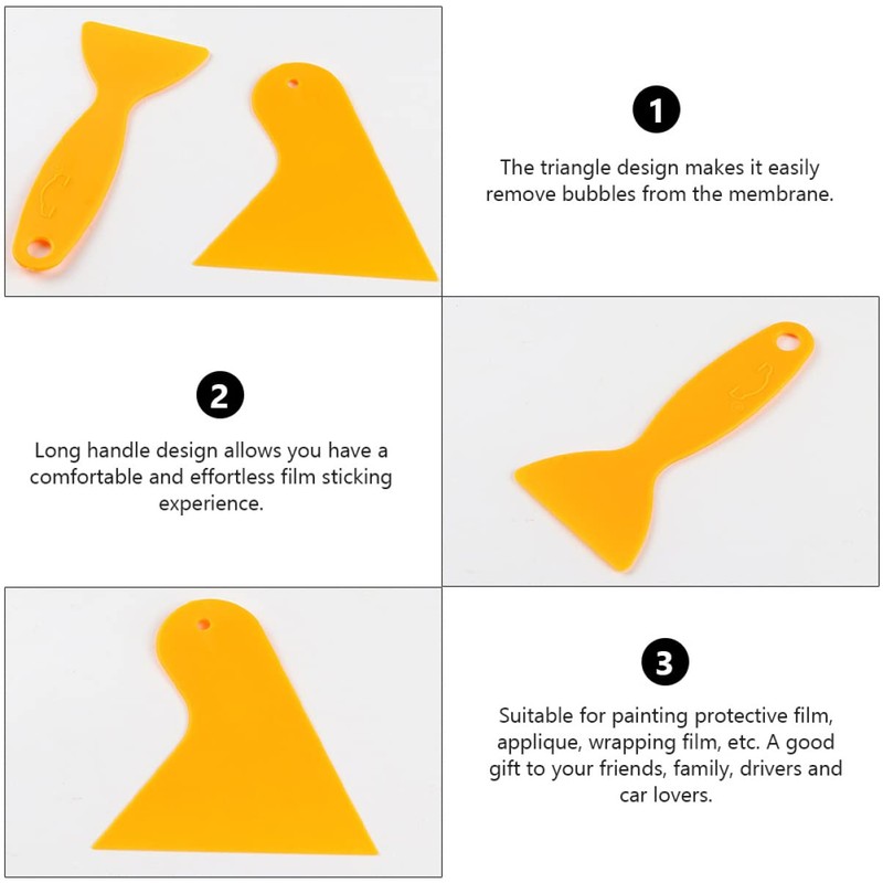CIYODO 10pcs Car Film Scraper Car Tint Car Squeegee Yellow
