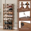 KOTEK 7 Tiers Tall Shoe Rack, Narrow Wooden Entryway Shoe