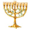 Matashi Hand Painted Enamel Menorah Candelabra w/Tree & Flower Buds