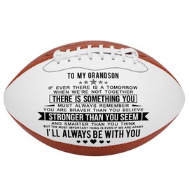 KWOOD - Fútbol personalizado personalizado, piel grabado para interiores y exteriores, con bomba y bolsa de transporte, el mejor regalo para nieto, aniversario, cumpleaños, graduación