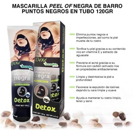 Mascarilla puntos negros - Black mask - Elimina imperfecciones en el rostro - Facial peel off - Mascarilla de carbon activado - Secado rápido y fácil retiro - Tubo con 120 gr