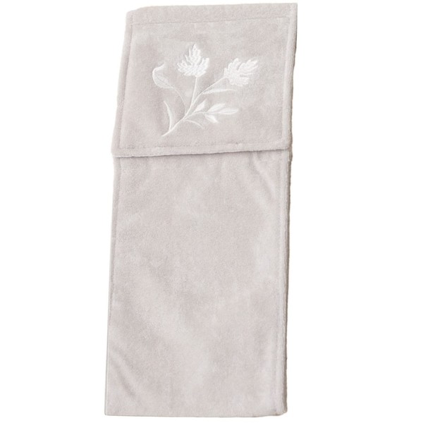 Senko New Silhouette 68682 Grey Leaf Embroidered Cotton Fabric Paper Holder Cover