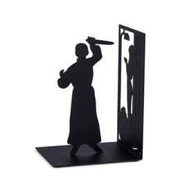 Balvi - Psycho decorative metal bookend in black colour. Original design
