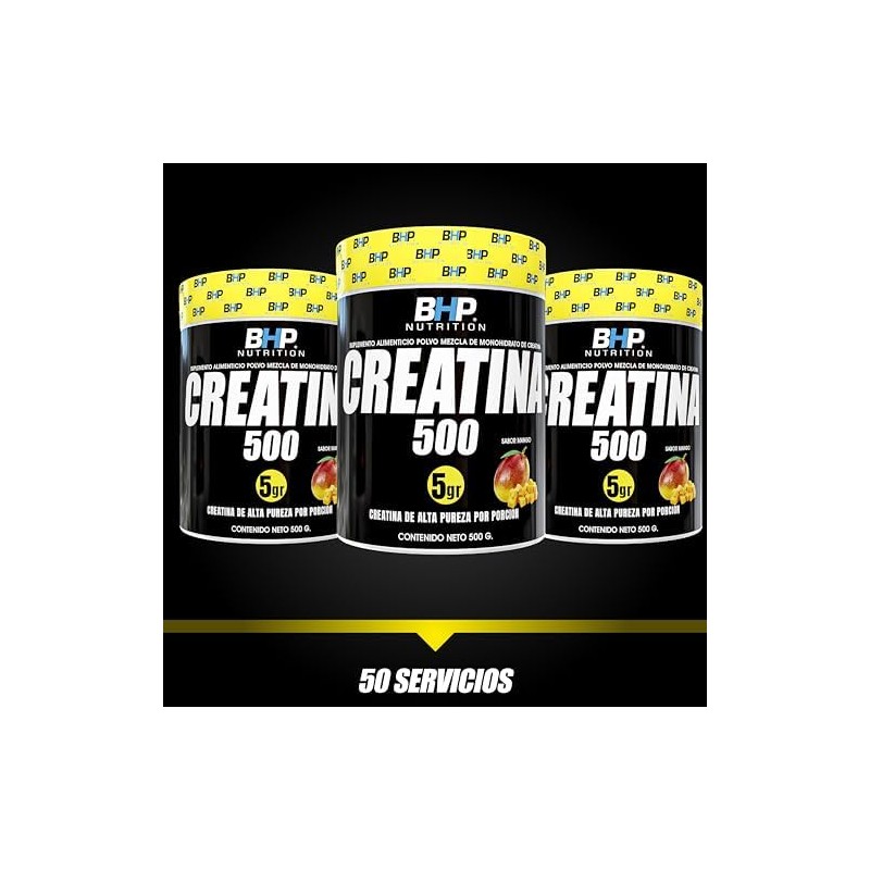 BHP NUTRITION- CREATINA MONOHIDRATADA SABOR MANGO 500grs