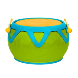 Voggenreiter Jungle Drum, Musical Instrument for Children from 18 Months (Robust Drum for Children in Jungle Design, Music Toy with Reduced Volume), Multi-Colour