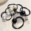 Herbeluemily Hair Rubber Black Hair Rubber Pearl Metal Ball Set