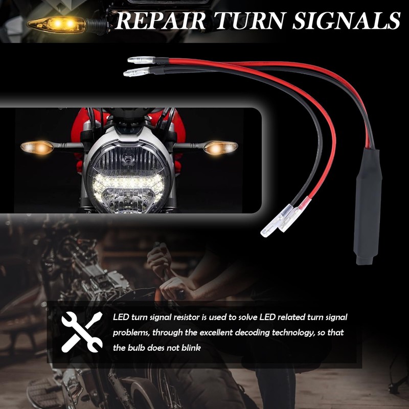 Figpade 4PCS Motorcycle Load Resistors LED Turn Signal,LED Resistor Turn
