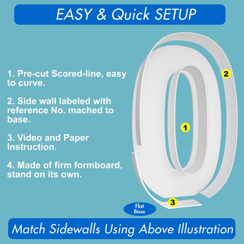 3FT Mosaic Balloon Frame Number 0 Pre-Cut Kit Thick Foam