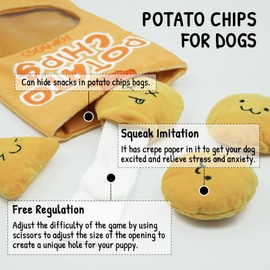 XIGGA Interactive Potato Hide and Seek Snuffle Puzzle Plush Dog Potato Toys, Enrichment Treat Mental Stimulation Relief Stress for Small Medium & Large Dogs