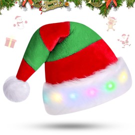 Mecctuck Christmas hat, hat with LED light, Christmas hats, Santa hat, Santa hat, Christmas hat, LED hat, Santa hats, Christmas hat, striped design for children and adults