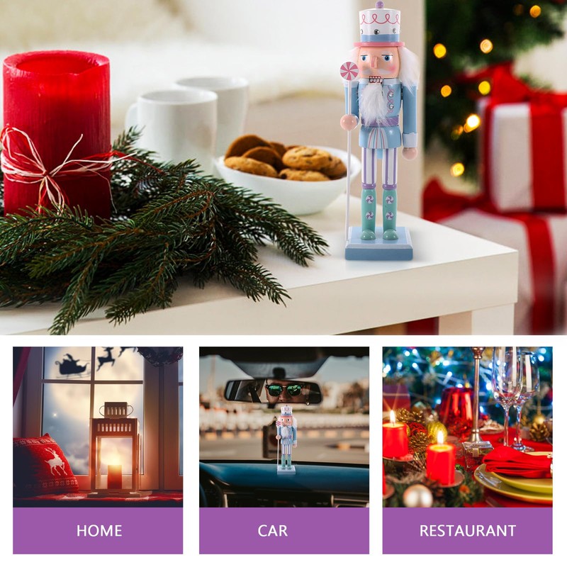Gatuida Nutcracker Christmas Decorations: 25cm Wooden Nutcracker Soldier Traditional Xmas