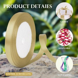 Yiran Satin Ribbon Green 10 mm, 44 Metres Green Decoration Gift Ribbon Wide Ribbon Gift Ribbons Ribbon Decorative Ribbon Green Bow for School Cone, Fabric Ribbon for Wedding, Christening and Birthday