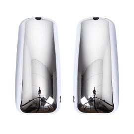 Chrome Door Mirror Cover Set Fit for Peterbilt 386 389 2008-2019, Driver Left&Passenger Right Side (A Pair)
