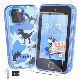 Kids Smart Phone, 3.5" Touchscreen Dinosaur Toys Phone for Boys 3 4 5 6 7 8 9 Years Old, Educational Kids Phone Toy for Toddler Christmas Birthday Gifts Age 3-8，Dual Camera, ABC Learning, Video Player