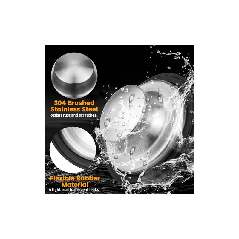 Garbage Disposal Splash Guard with Sink Drain Stopper Cover, Stainless