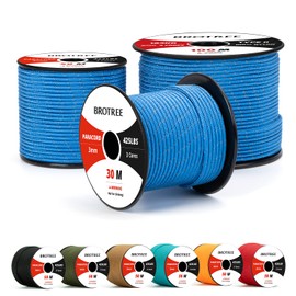 Brotree 3mm Paracord 425 100% Nylon 50M Rope 3 Strands Type II Parachute Cord for Outdoor, Craft, DIY - 192kg Breaking Load (Reflective Dark Blue)