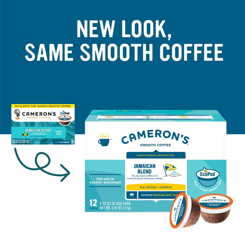 Cameron's Coffee Single Serve Pods, Jamaican Blend, 12 Count (Pack