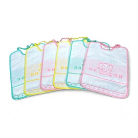 BAVAGLINIE BAMBINA FEMMINA POPPY © cm Bib with Elastic Band and Canvas Aida Set of 6, multicoloured