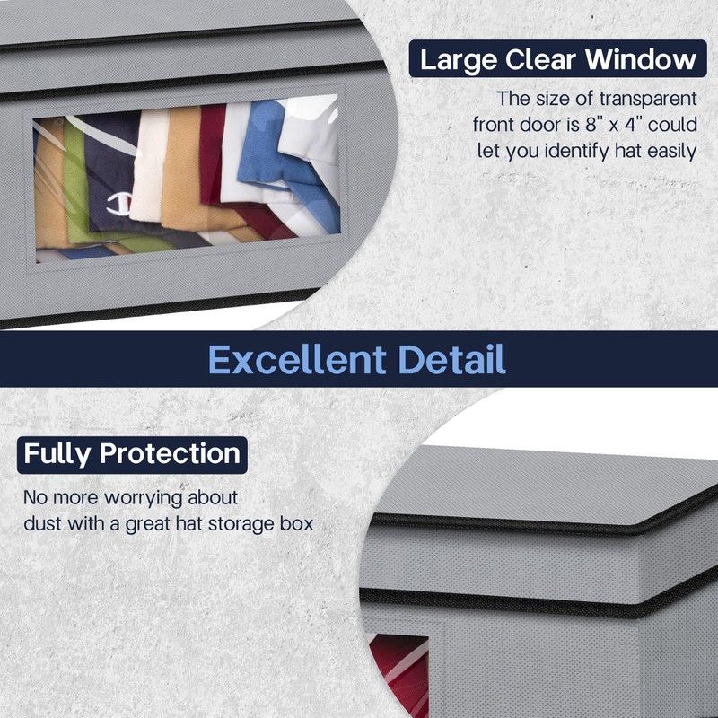 SLEEPING LAMB Stackable Hat Organzier for Baseball Caps, 4 PCS