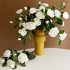 5 Bundle Artificial Flowers White Gardenia Flowers Stem Real Looking