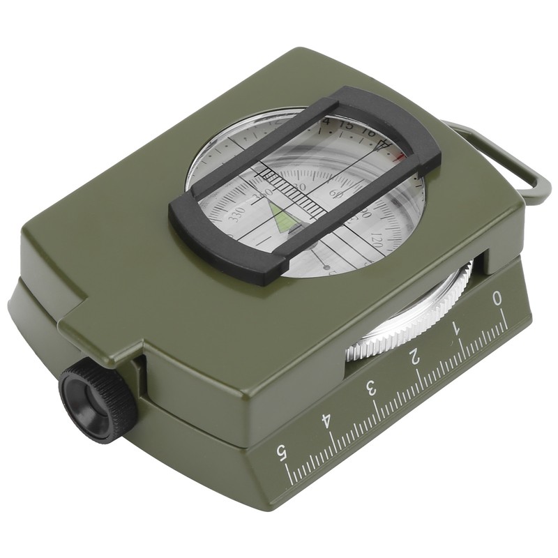 DC60‑2A Aluminium Alloy Foldable Multifunctional Luminous Compass Outdoor SuppliesArmy Green