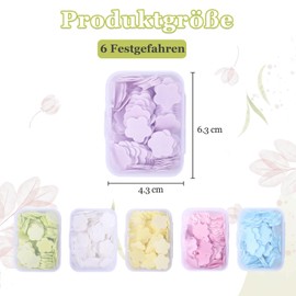 6 Boxes Soap Sheets, 6 Fragrances Flower Boxes, 600 Pieces Soap Sheets for On the Go, Paper Soap, Soap Sheets for Outdoor, Travel, Camping (Lemon, Milk, Rose, Jasmine, Grape, Velvet)