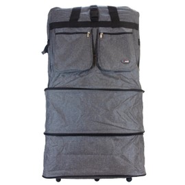 New York XPress 30''36''40''Rolling Wheeled Duffel Bag Suitcases with Wheels Expandable Foldable Luggage Bag Rolling Travel Bag Duffel Bag for Men Women#GREY,40