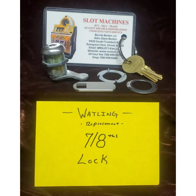 WATLING REPRODUCTION / REPLACEMENT 7/8" BACK DOOR LOCK FOR ANTIQUE
