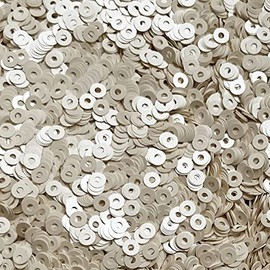 4mm Flat Sequins Cream Vanilla Opaque Satin Pearl Made in USA
